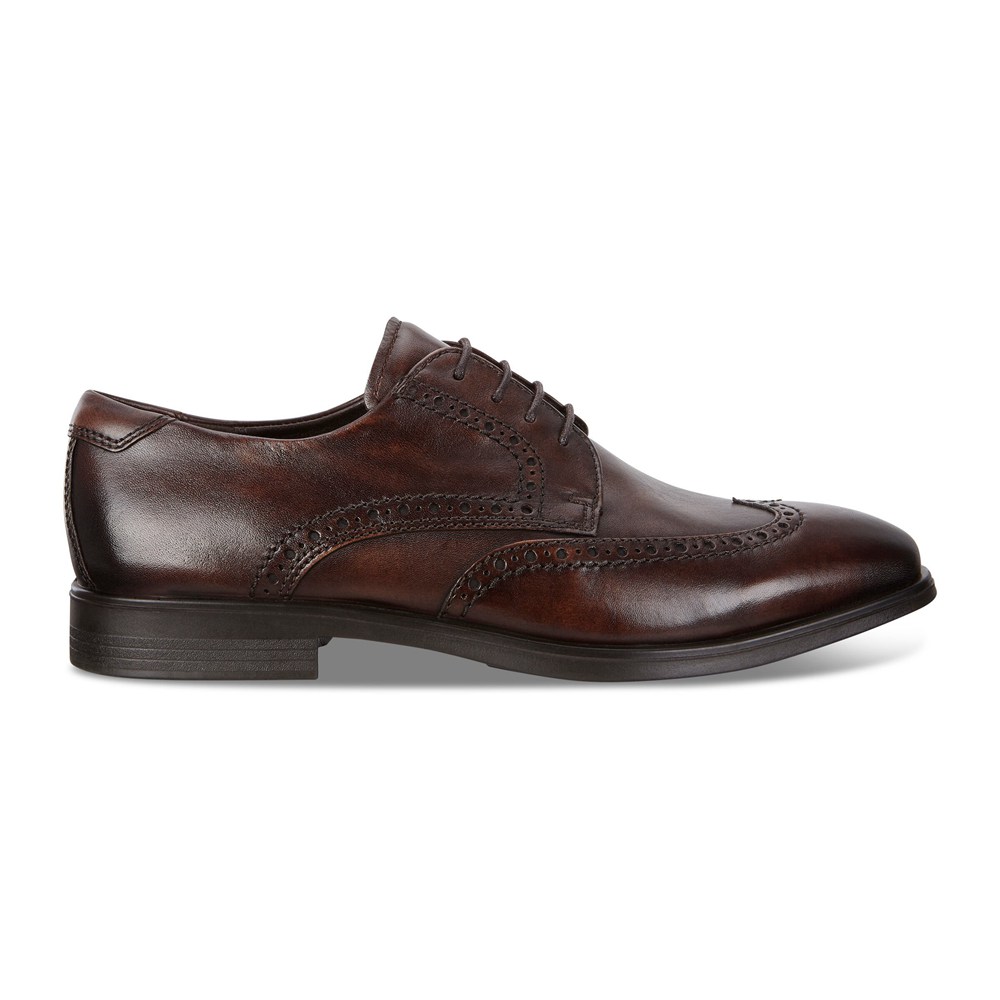 Zapatos De Vestir Hombre - ECCO Melbourne Wingtip Tie - Marrom - YTF457129